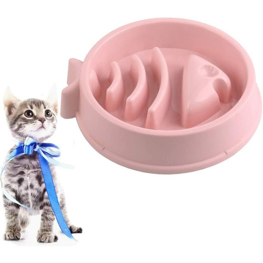 Slow Feeding Bowl for Dogs, Anti-Gluttony Bowl for Small and Medium-Sized Dogs and Cats - Fishbone Shape - Non-slip