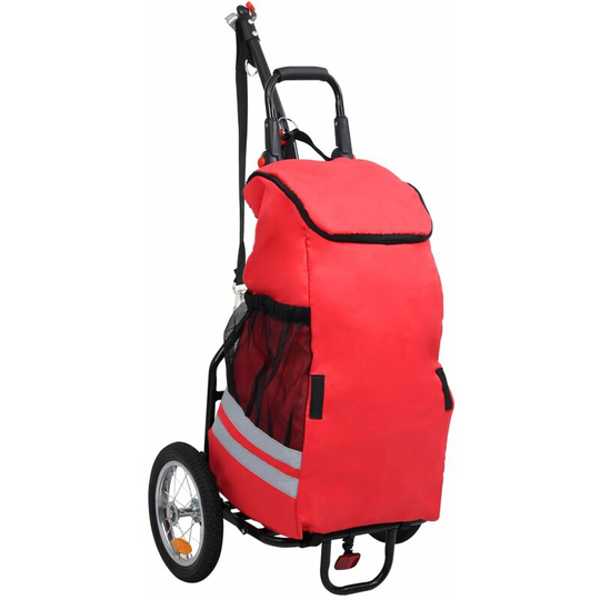 Folding Cargo Bike Trailer with Grocery Bag Red and Black Vidaxl Red