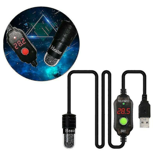 Joorrt - Mini aquarium Fish Tafourater Temperature Controller Thermostat Submersible Thermostat 10W usb Digital led turtle tock chauling rod-