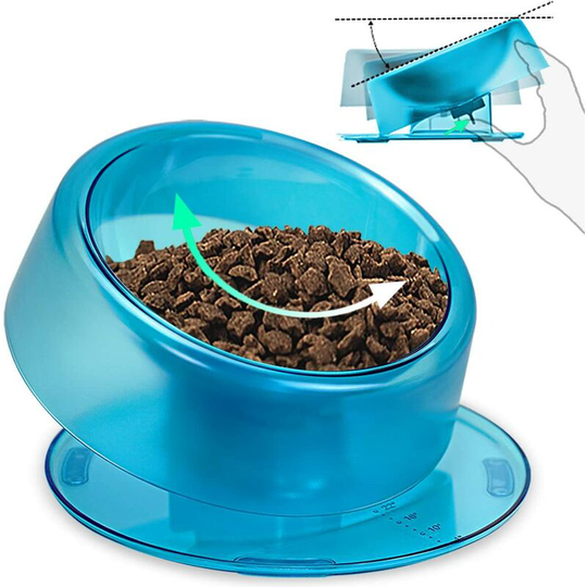Einemgeld - Plastic Cat Dog Bowl 420ml, 0-22° Raised and Tilted Cat Bowl, Anti Vomiting Anti Slip Cat Bowl, Ergonomic Cat Bowl, for Reduces Neck