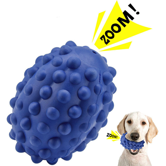 Rubber Ball for Dog, Pet Squeaky Toys, Dog Rugby Ball, Squeaky Latex Rubber Dog Toy Balls Bite Resistant Teeth Training Toys for Dogs - 11.5* 7 CM