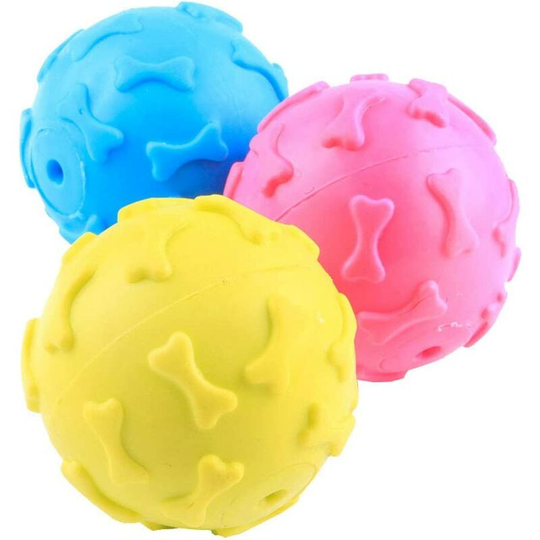Pet Interactive Toys for Dog Cat Cleaning Teeth Ball Squeaky Chew Toys Random Color 6cm Convenient And Practical