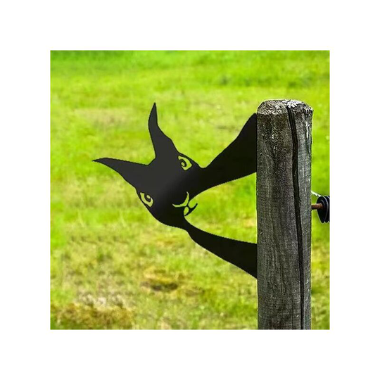 Metal Peeping Garden Decor rabbit, Animal Silhouette Hanging Statue for Fence or Tree, Wall Sculpture Yard Art Decorations for Outdoor Farm Backyard