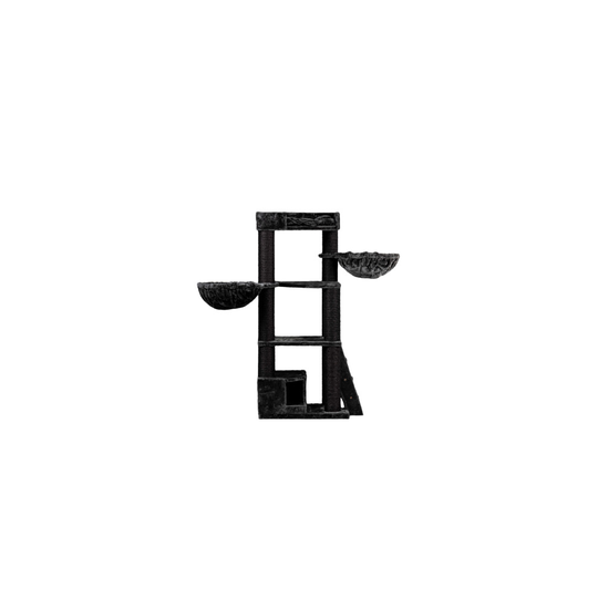 RHRQuality Cat Tree Corner Coon Blackline Dark Grey