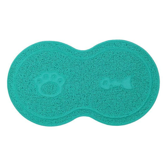 New pet dog cat litter mat feeding mat puppy kitten Plate - Blue 45X26 cm'