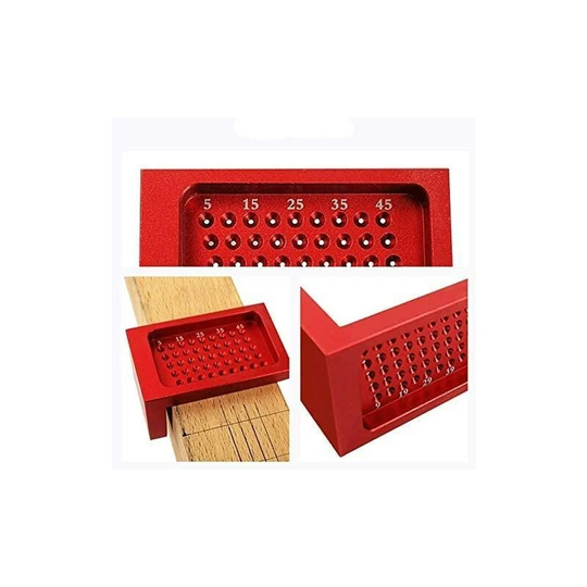 Precision Woodworking Tools, Wood Grinder, Hole Measuring Ruler, Hole Positioning Metric Measuring Ruler, Aluminum Alloy Head Shaped Tool Soekavia