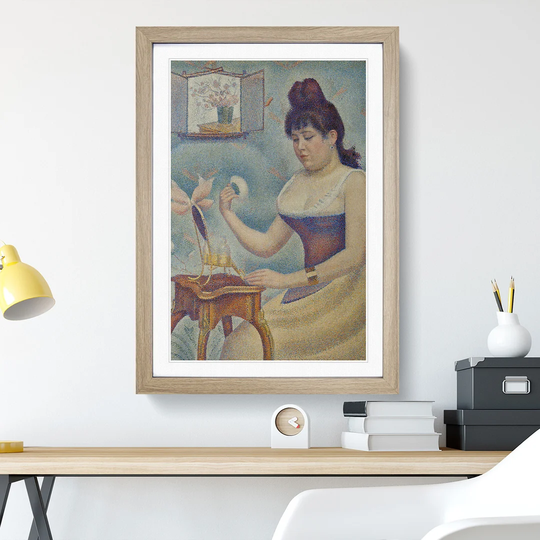 Woman Powdering Herself by Georges Seurat - Picture Frame Painting