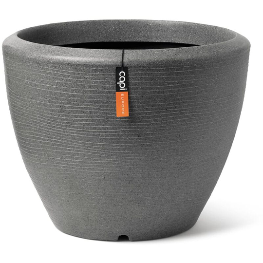 Plant Vase Arc Granite Tapered Low 34x25 cm Anthracite Capi Anthracite