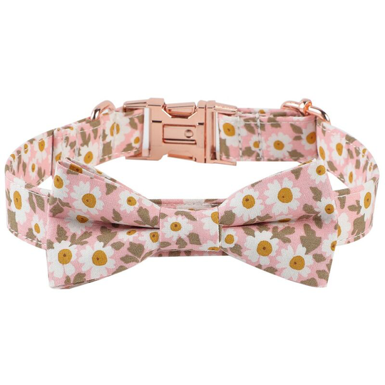 Comfortable Dog Collar With Adjustable Soft Bow Tie,