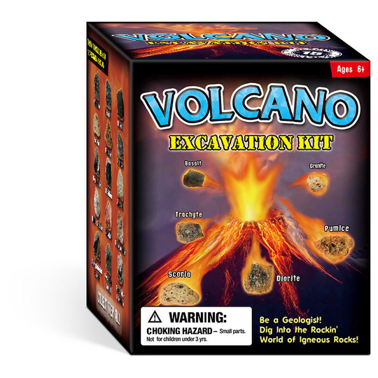 Children dig toy volcanic eruption stone diy puzzle archaeological volcano model toy 11.8*10*10cm