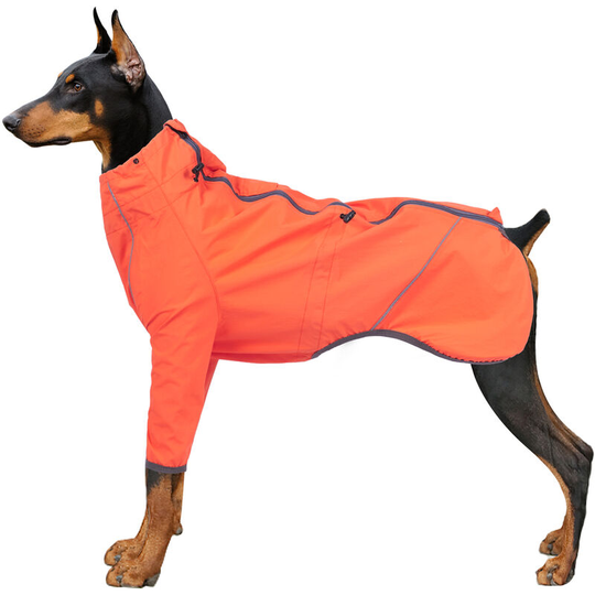 Dog Jacket Front Legs Waterproof Reflective Outdoor Raincoat for Small Medium Large Dogs,Orange£-Medium - Orange£-Medium