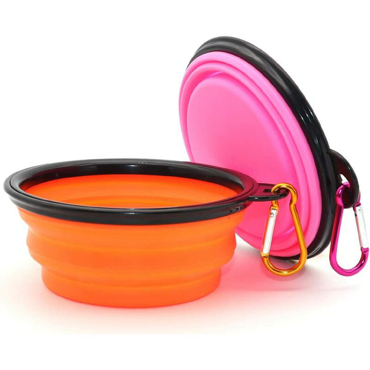 Denuotop - Travel Bowls Collapsible Dog Bowl, 2 Pack Collapsible Dog Water Bowl for Cats and Dogs, Portable Pet Water Bowl for Walking Parking 1000ML