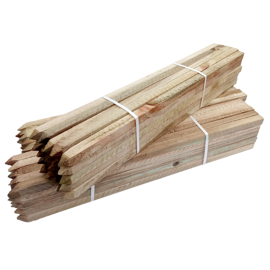 (75cm, 50) Elixir Gardens Wooden Tree Stakes & Fence Posts | Plant & Shrub Support | Pressure Treated Square Sawn Timber