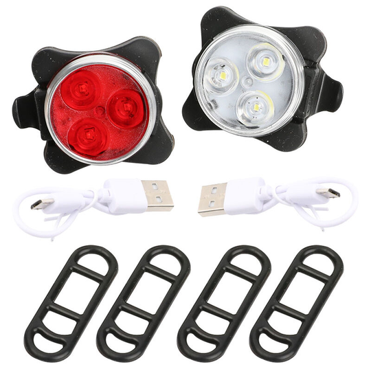 Heguyey - led bike light, front and rear rechargeable bicycle light 4 brightness modes usb lighting shockproof waterproof, for mtb mountain bike