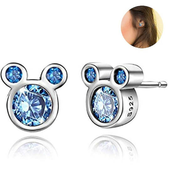 Women's Mickey Stud Earrings Mouse Shape Plated Crystal Earring