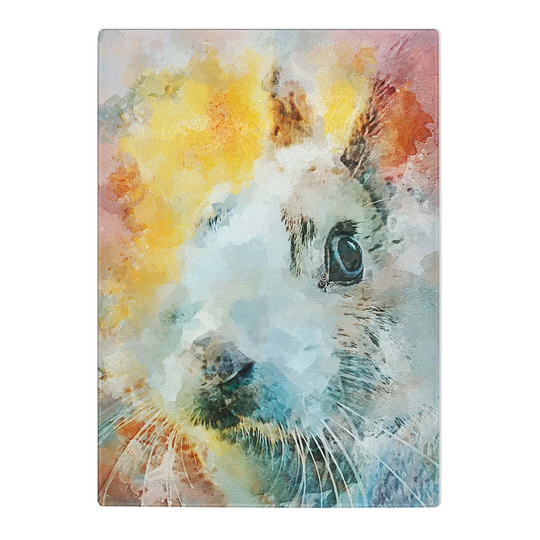 Tempered Glass Bunny Rabbit in Abstract Chopping Board