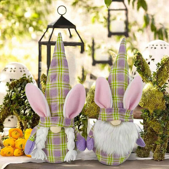 Einemgeld - 2PCS Easter Gnome Plush Toy - Easter Gnome Easter Bunny Spring Gnomes Easter Holiday Home Decoration Gnome Plush Toy Handmade Rabbit