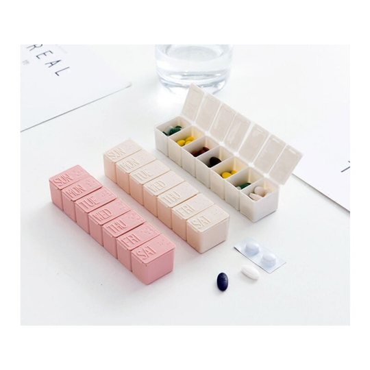 Sun Flowergb - 2 Pack Pill Organizer for Travel, 7 Days with Braille Pill Case, Vitamins, Fish Oil Supplements, Fish Oil Medication Dispenser,