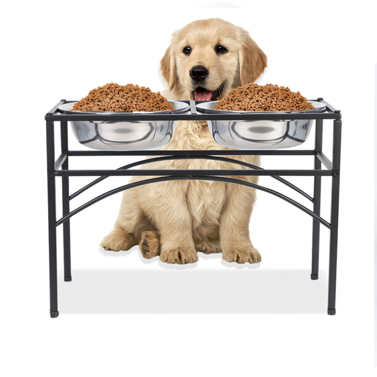 Double Elevated Stand Bowl Dog Pet Puppy Feeder Bowl Food Water Stand