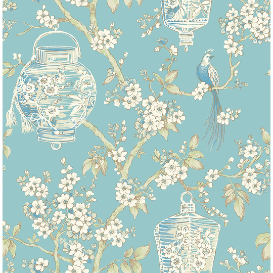 Serenity Lanterns 10.05m x 52cm Floral Roll Wallpaper