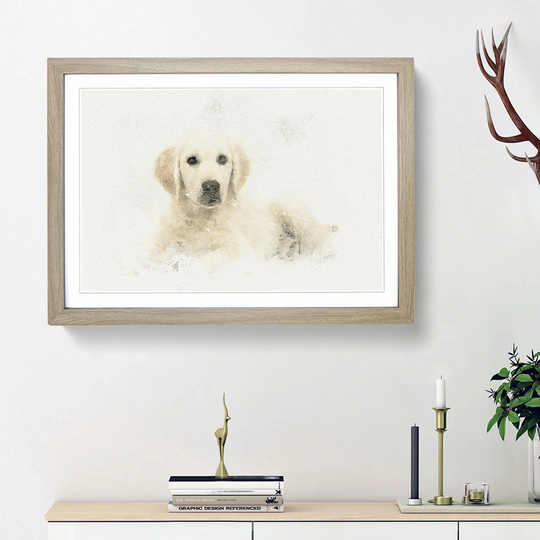 A Golden Retriever Puppy in Abstract - Picture Frame Graphic Art Print