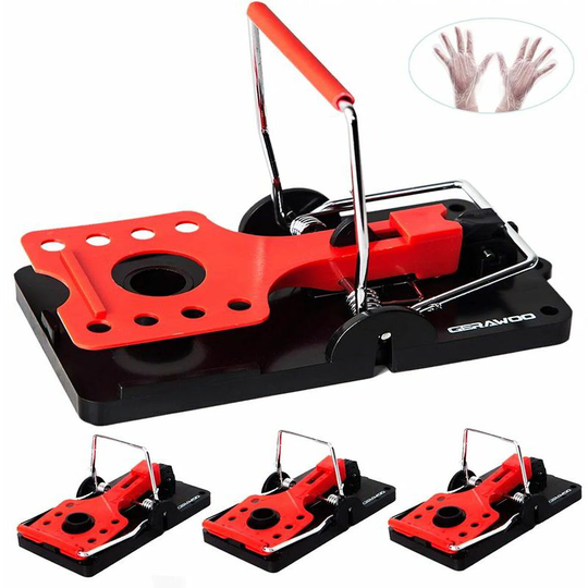 Large Professional Rat Trap, 4 Pieces Reusable xxl Size Mouse Trap, Sensitive Rat Trap for Indoor Kitchen Outdoor Garden