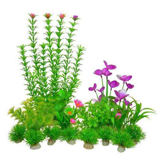 Aquarium Decoration Plant, Green Artificial Plants Aquarium Deco, Terrarium Plant Decoration for Aquarium Fish, 15 Pieces