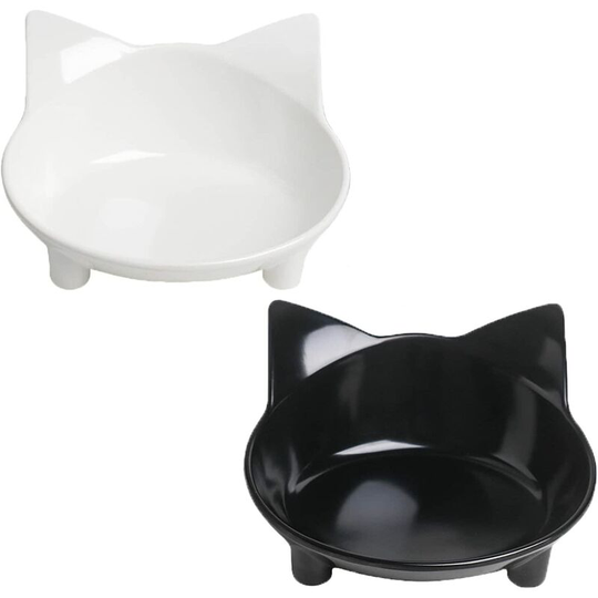Perle Rare - Cat Bowls Non Slip Cat Food Bowls,Pet Bowl Shallow Cat Water Bowl to Stress Relief of Whisker Fatigue,Dog Bowl Cat Feeding Wide Bowls