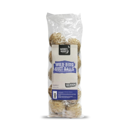Natures Market Wild Bird Suet Fat Balls Wild Bird Feed - 10 Pack - No nets