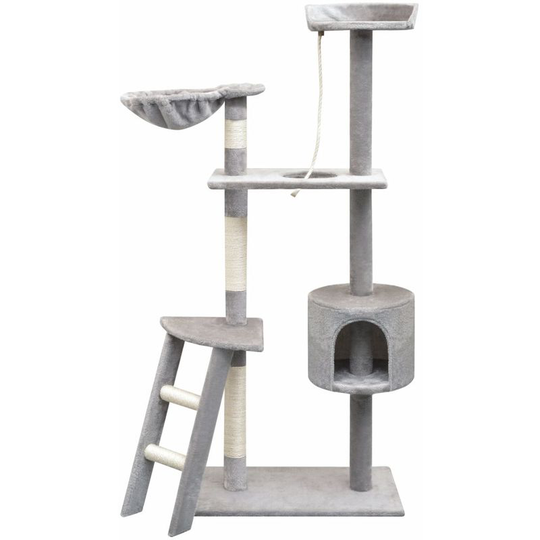 Hommoo Cat Tree with Sisal Scratching Posts 150 cm Grey VD07042