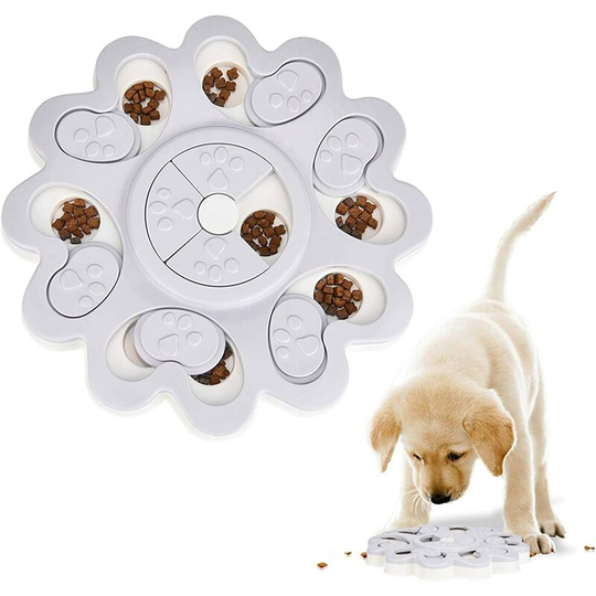 Dog Toy Intelligence, Anti Wolverine Bowl Slow Food Educational Interactive, Dog Bowl Toy Dispenser Croquettes - Gray