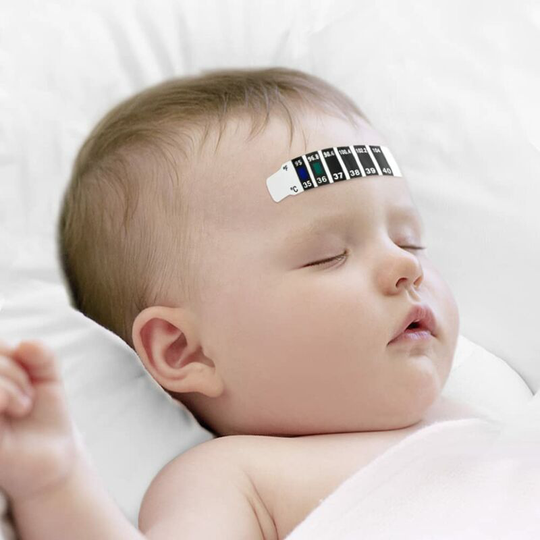 Osqi - Reliable Forehead Thermometer Strips, Reusable Portable Sticker for Baby Adult Temperature Check, Handbag Travel Thermometers 5 Pack