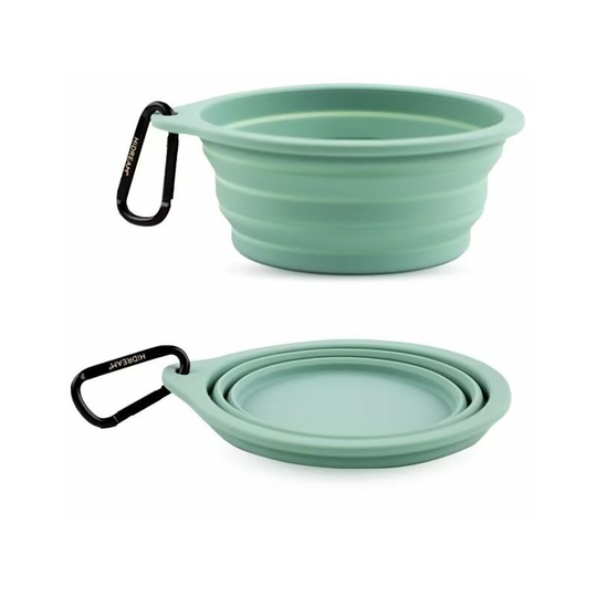 Dog Bowls Travel Bowls Built-in Collapsible Rimless Plastic Bowl for Hiking Camping for Dogs Cats