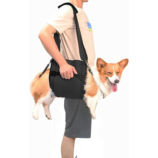 Sun Flowergb - Dog Carrier Harness, Emergency Backpack for Pet Leg Support and Rehabilitation (l, Black)
