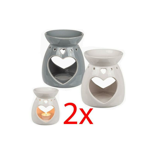 Set of 2 ceramic oil burner candle tea light aroma lamp decoration xmas gift