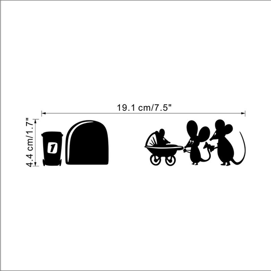 Perle Rare - Mouse hole living room tv background wall decorative wall stickers creative home stickers, 19.1 * 4.4cm.