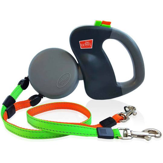 Double Dog Retractable Leash 2.0 Grey Wigzi Multicolour