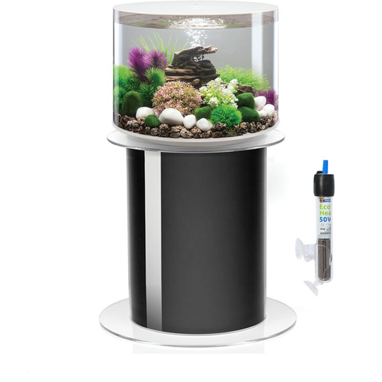 Biorb - Tube 35L White Aquarium with mcr led Lighting, Stand and Heater Pack