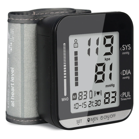 Home Automatic Smart Wrist Electronic Sphygmomanometer - Heart Rate Monitoring - Muff