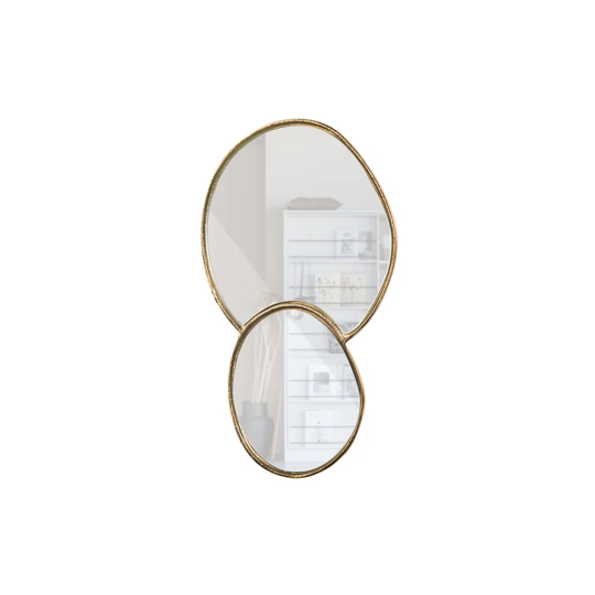 Shay Double Mirror With Metal Edge Gold