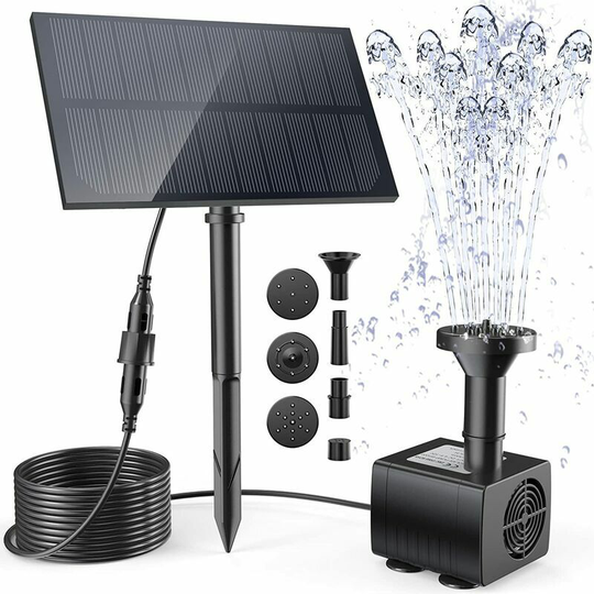 Qersta - Outdoor Solar Fountain Pump Kit, New Arrival Solar Water Fountain with Stake, Water Styles Solar Fountain Water Pump for Birdbath, Pond,