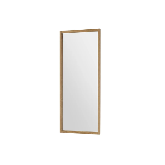 Wood Framed Wall Mounted Full Length Mirror in Brown