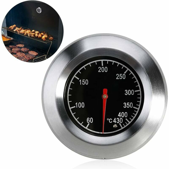Grill thermometer for all grills, smokers, smokers and grill trolleys, analogue, accessories