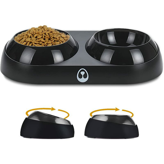 Devenirriche - Cat Bowl, Double Cat Bowls, Pet Bowl, Removable Inclined 15 ° Anti-Vomiting Protective Neck Raised Bowl for Cat for Puppies, Cats