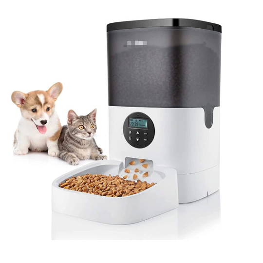 4L Automatic Cat Food Dispenser with 10s Voice Recorder and Programmable Timer for Up to 4 Meals a Day