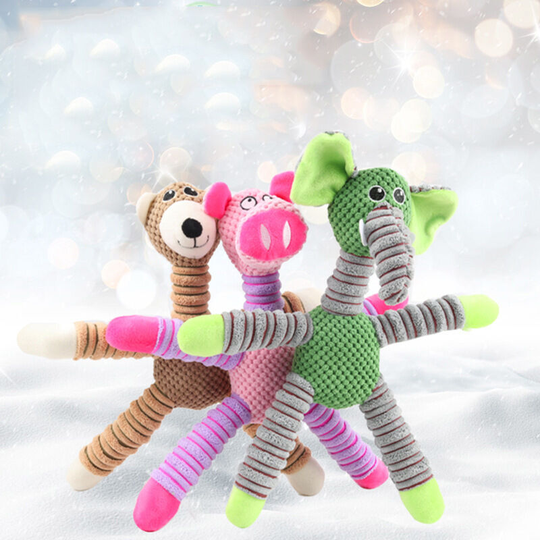 3 pcs pet supplies Bite resistant cornvelvet elephant bear pig animal vocal plush toy 40*32cm