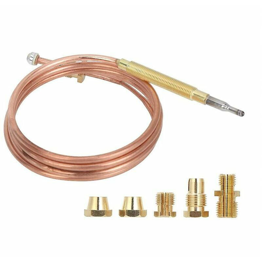 900mm Replacement Thermocouple, Universal Thermocouple, bbq Grill Chimney Heater Thermocouple, with 5pcs Fitted Nuts