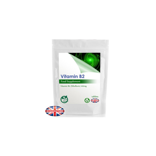 100 x Vitamin B2 100mg Tablets, Riboflavin, Visual Nervous System, UK