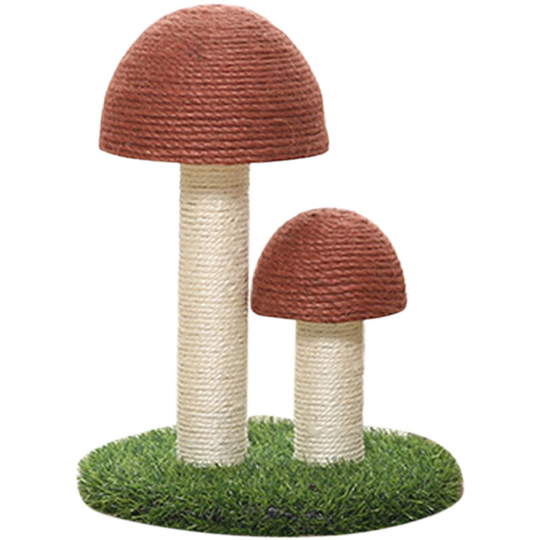 Mushroom Cat Scratching Post, Natural Sisal Cat Climbing Shelf, Simulation Lawn Large Wearable Cat Toys Scratching Board