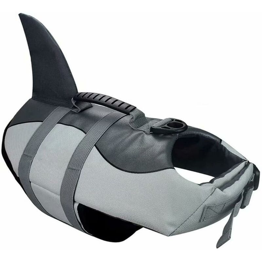 Devenirriche - Dog Coats Pet Dog Life Jacket Life Jacket Swimsuit-M (Gray)